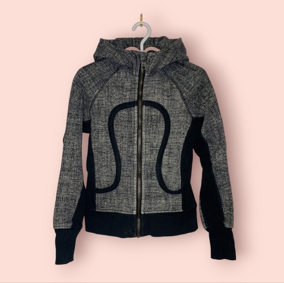 Lululemon Scuba Zip Hoodie Grey & Black, Size 6, Excellent Gently Used Condition - Picture 1 of 8
